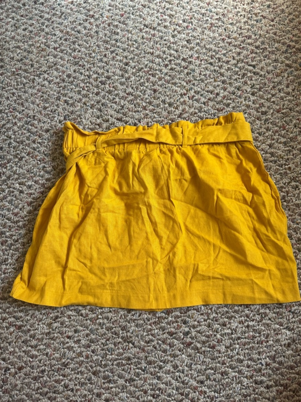 Yellow Button-Front Linen Skirt - Picture 3 of 5